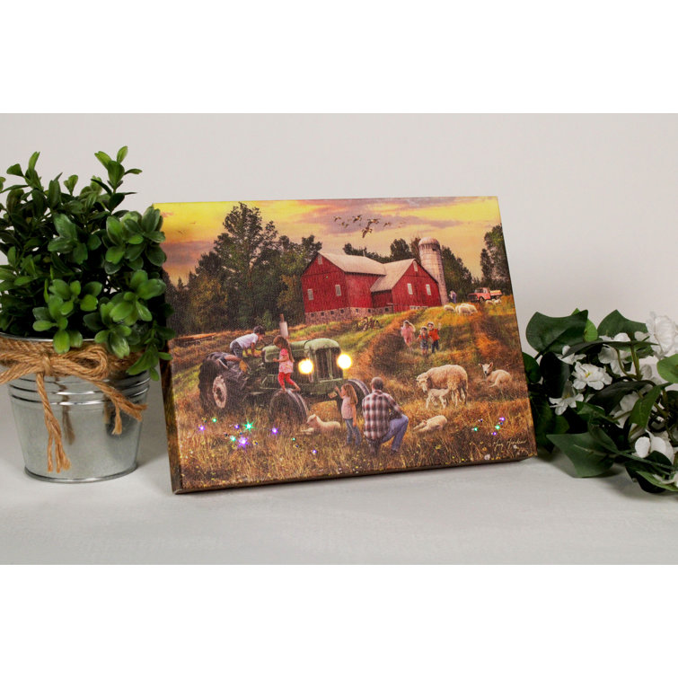 Bless international Mini Lighted Easel Back Canvas 8x6 Fun on the